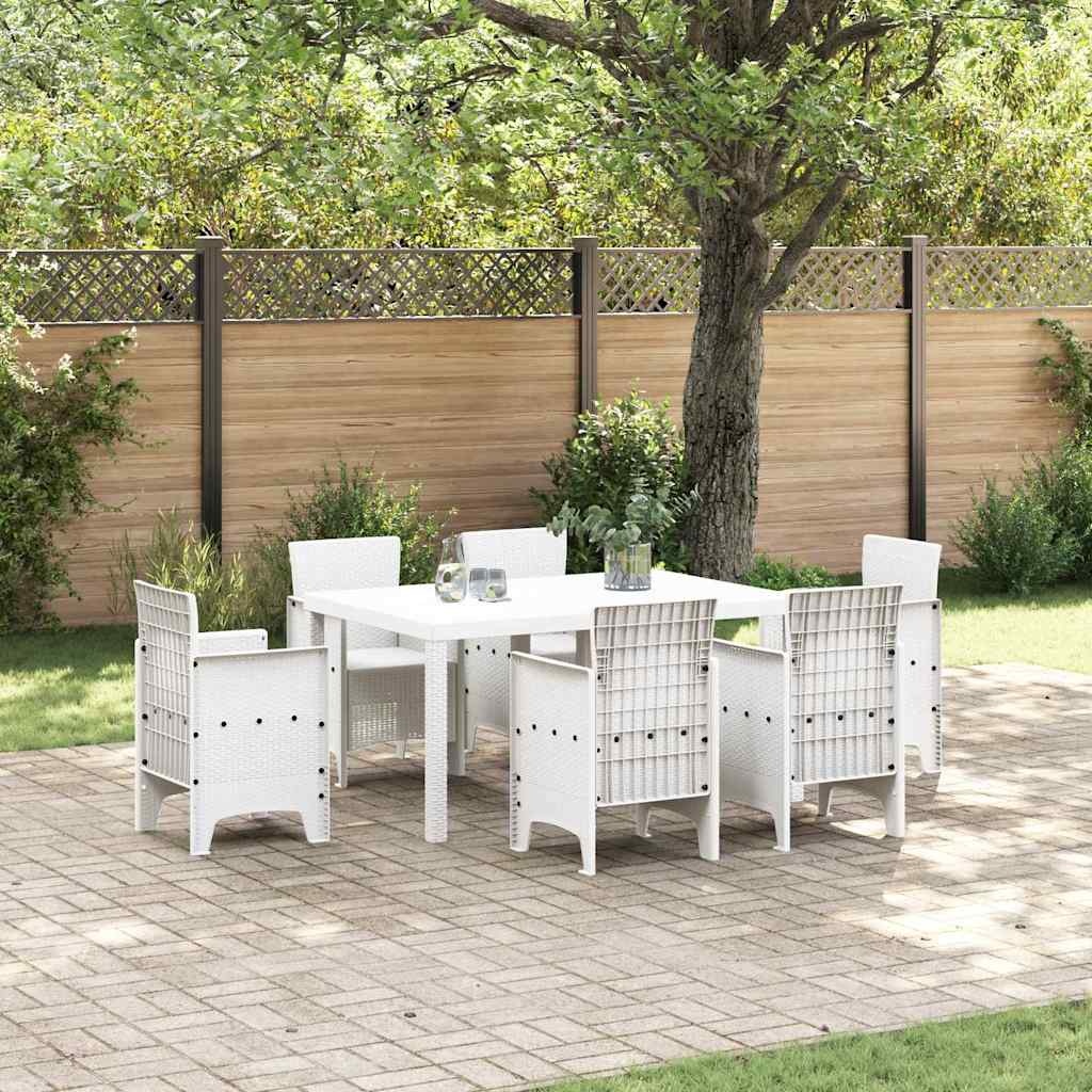 Table de jardin rectangulaire polyrotin blanc 150x100cm - 35% de remise