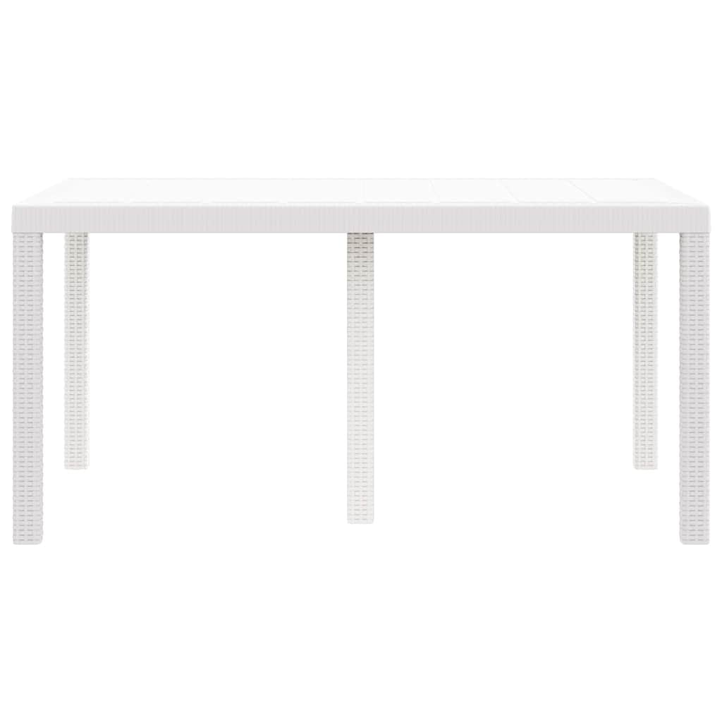 Table de jardin rectangulaire polyrotin blanc 150x100cm - 35% de remise