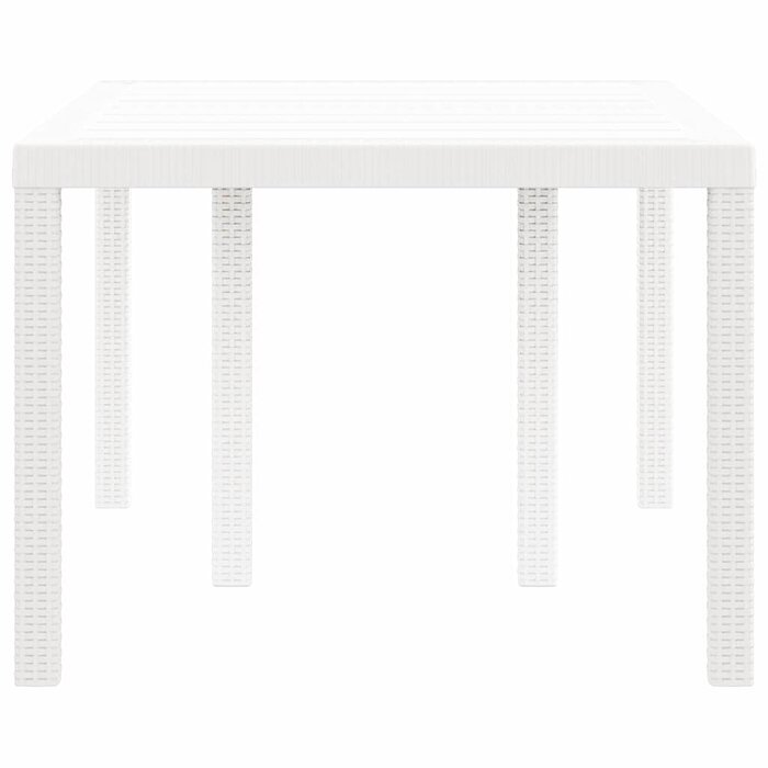 Table de jardin rectangulaire polyrotin blanc 150x100cm - 35% de remise