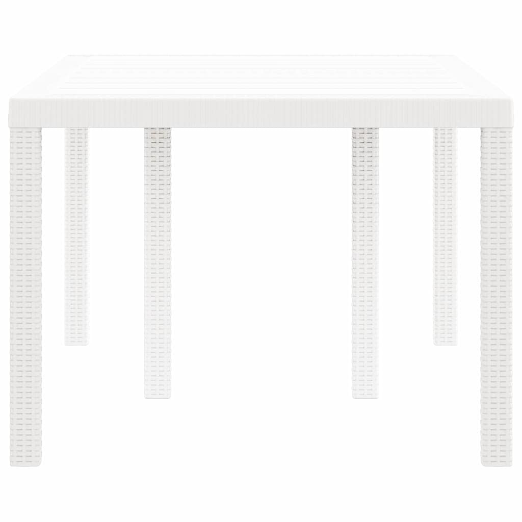 Table de jardin rectangulaire polyrotin blanc 150x100cm - 35% de remise
