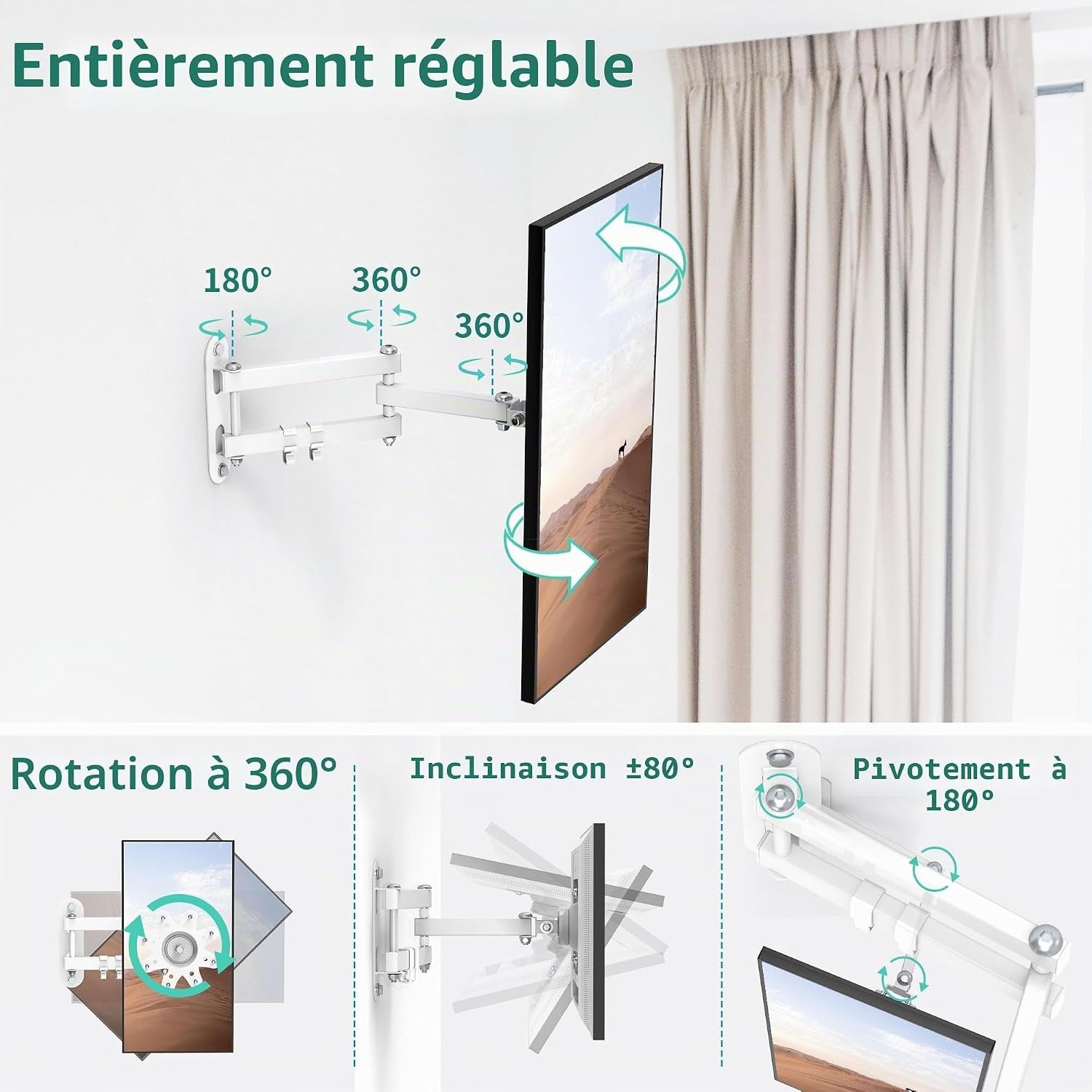 Support mural pour moniteur et Show 15 - Blanc - 32% de remise