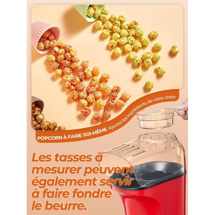 Machine à popcorn 4L 1400W rouge - 31% de remise
