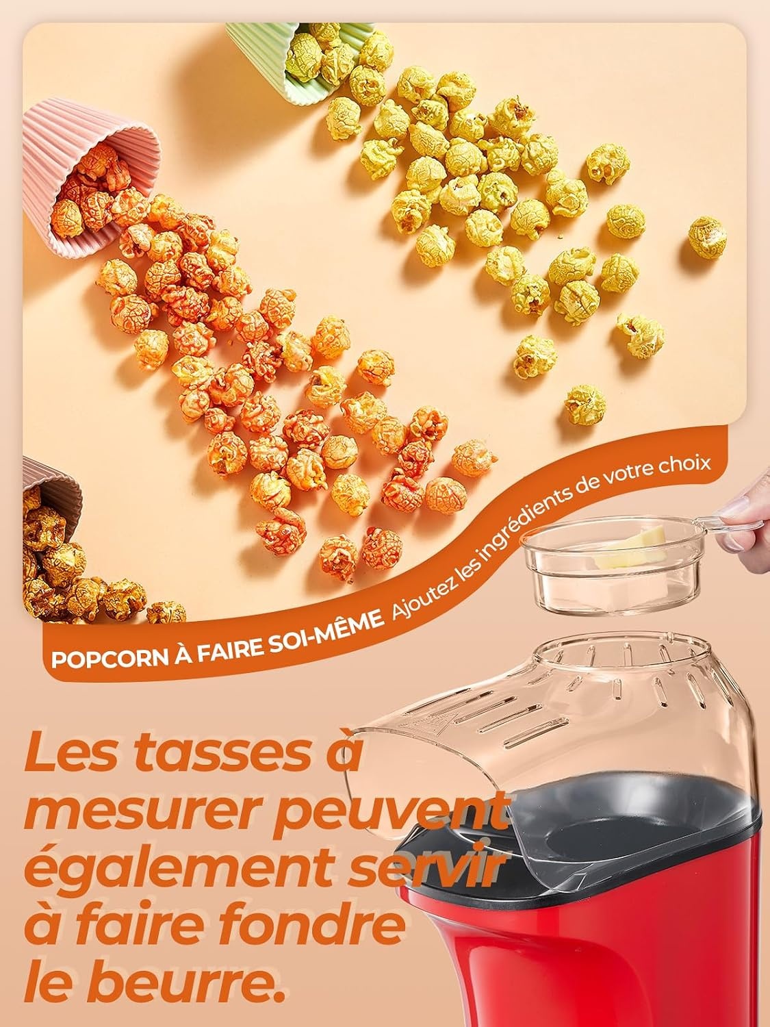 Machine à popcorn 4L 1400W rouge - 31% de remise