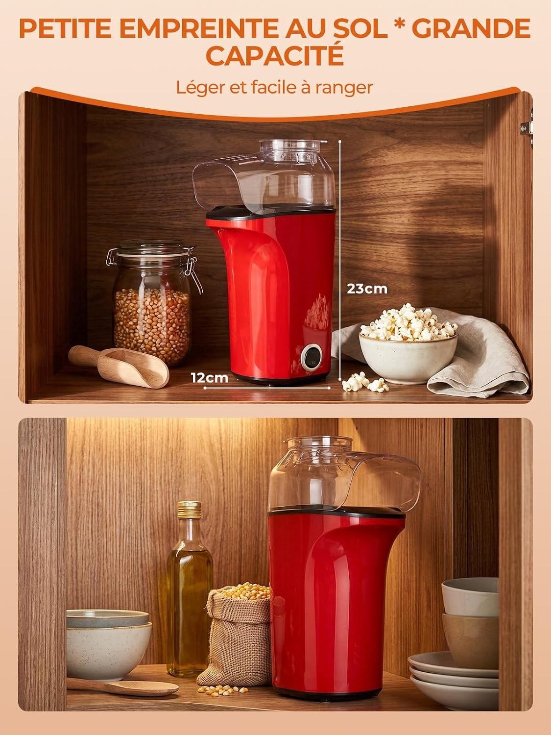 Machine à popcorn 4L 1400W rouge - 31% de remise