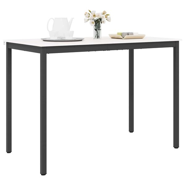 Table haute de bar en bois massif 150x80cm - Blanc - 35% de remise