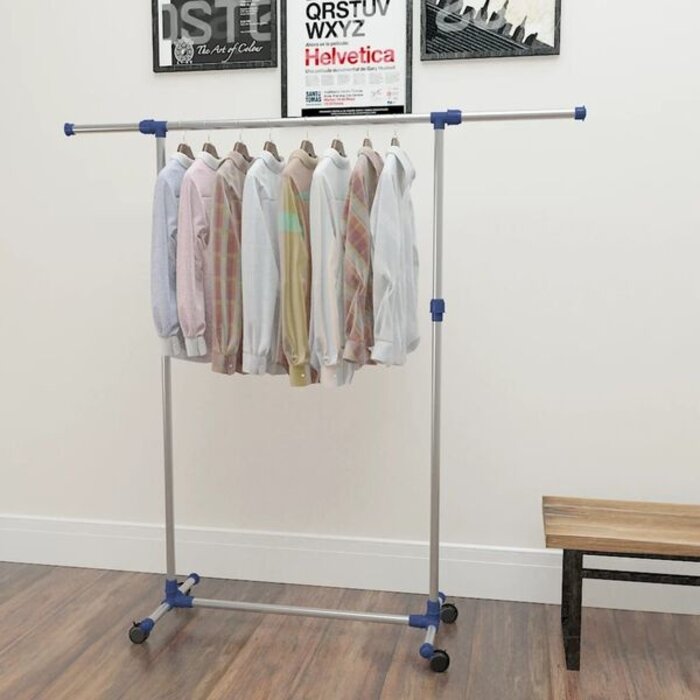 Portant à vêtements réglable en inox - 33% de remise