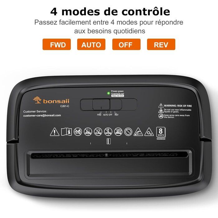 Destructeur de documents P-4 Coupe croisée 8 feuilles - 32% de remise