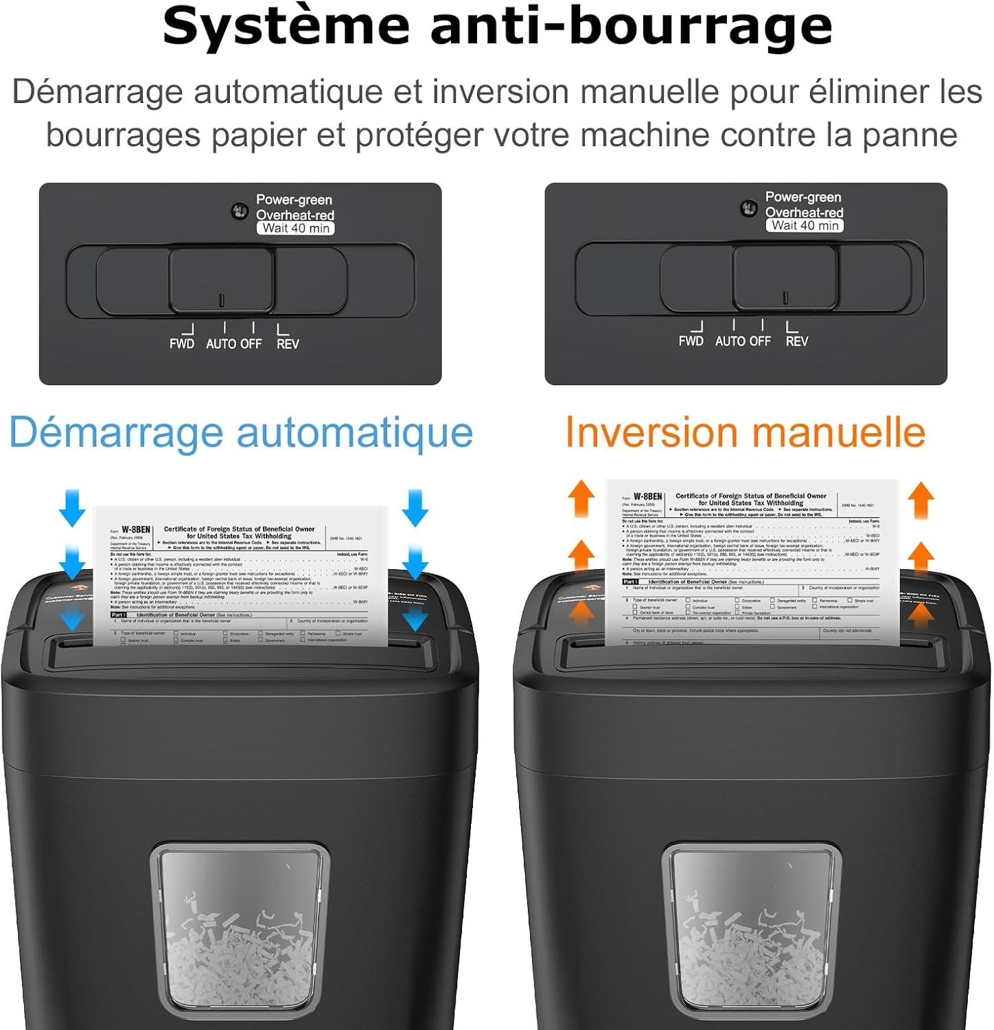 Destructeur de documents P-4 Coupe croisée 8 feuilles - 32% de remise