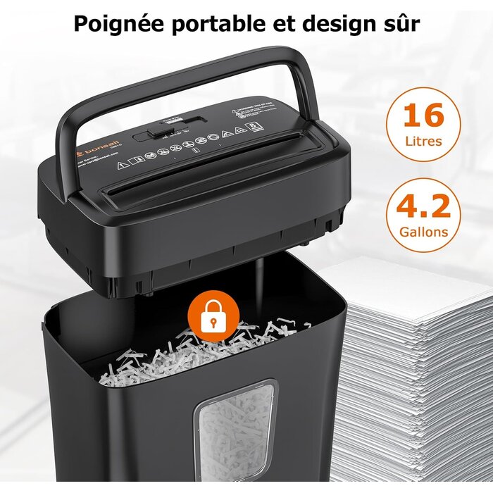 Destructeur de documents P-4 Coupe croisée 8 feuilles - 32% de remise