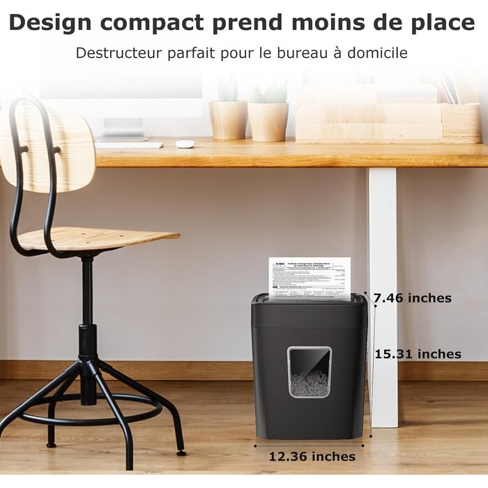 Destructeur de documents P-4 Coupe croisée 8 feuilles - 32% de remise