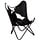 Chaise papillon en cuir véritable noir et blanc - 35% de remise