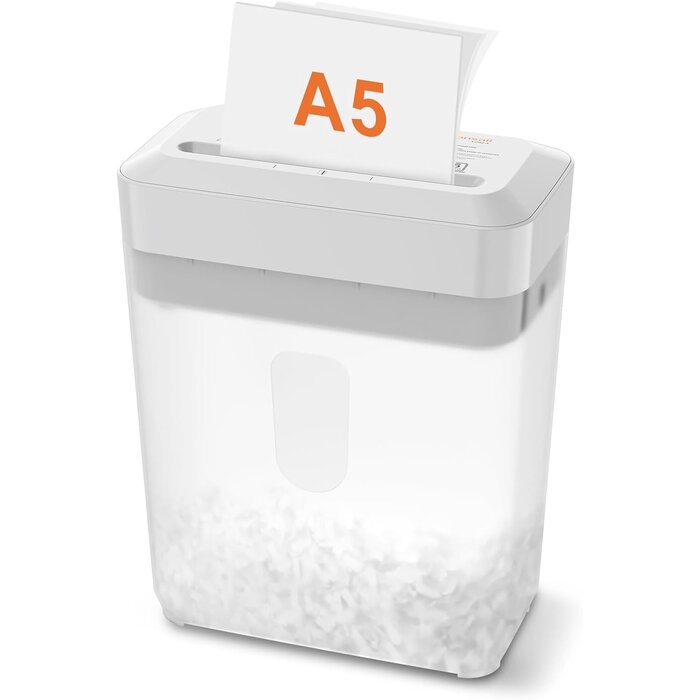 Destructeur de documents compact blanc - Coupe croisée - 33% de remise