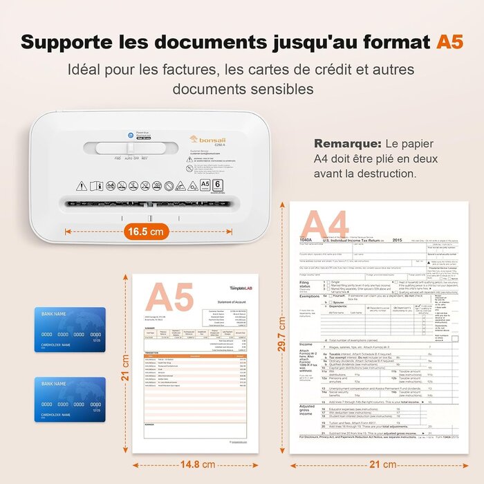 Destructeur de documents compact blanc - Coupe croisée - 33% de remise