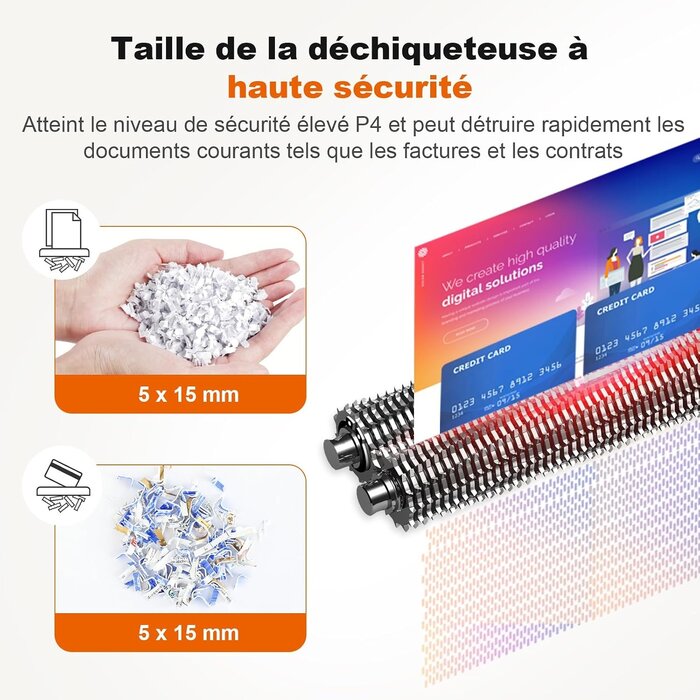 Destructeur de documents compact blanc - Coupe croisée - 33% de remise