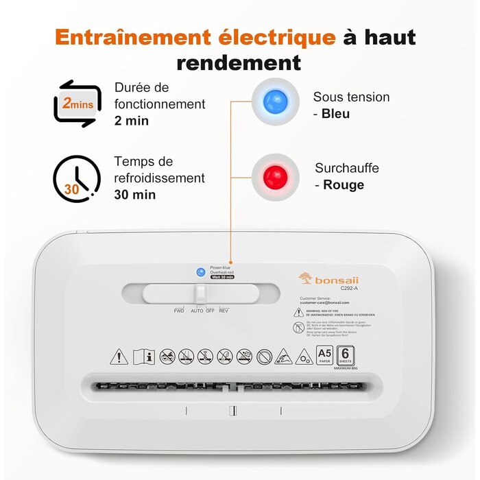 Destructeur de documents compact blanc - Coupe croisée - 33% de remise