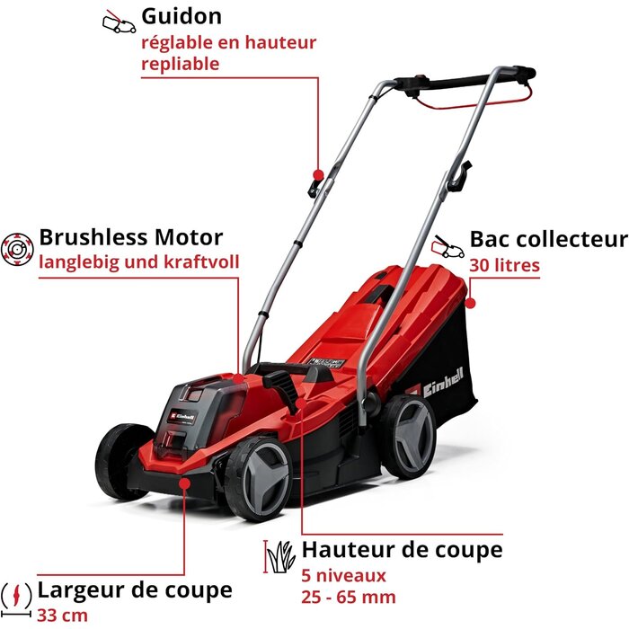 Tondeuse à gazon sans fil 33 cm - Moteur Brushless - 35% de remise