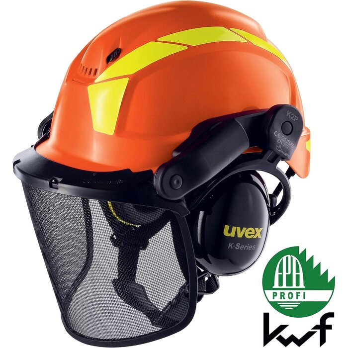 Casque forestier complet avec visière et protection auditive - 34% de remise