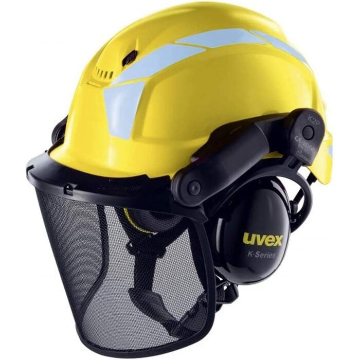 Casque forestier complet avec visière et protection auditive - 34% de remise