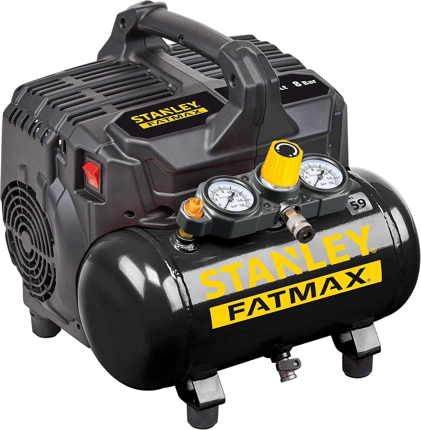 Compresseur d'air 6L 8 bars silencieux (59 dB) - 35% de remise
