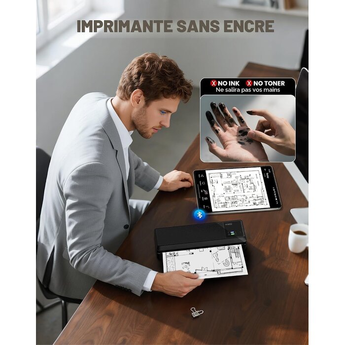 Imprimante Thermique Portable A4 - Bluetooth/USB-C - 29% de remise