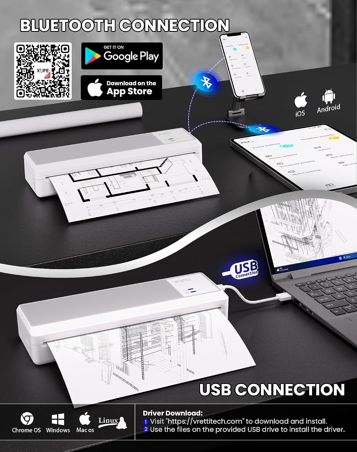 Imprimante thermique A4 portable sans encre - Bluetooth et USB - 29% de remise