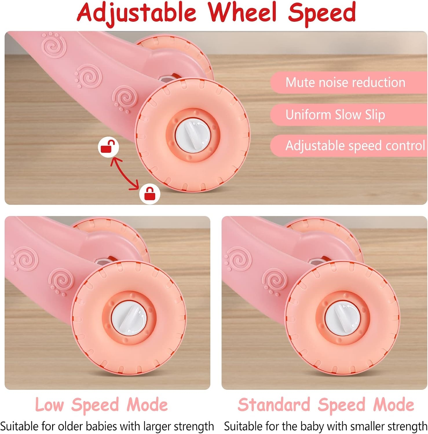 Trotteur et table d'activité 2-en-1 - Rose - 33% de remise