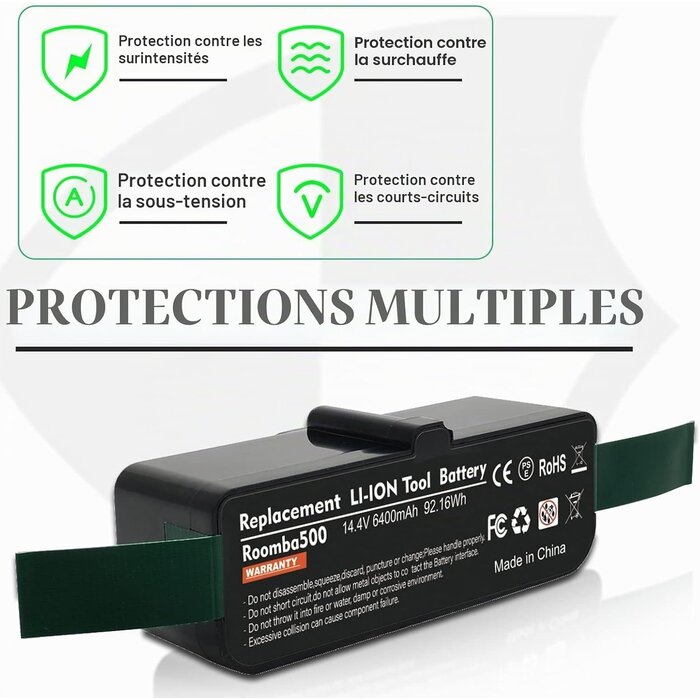 Batterie Li-ion 6400mAh pour Aspirateur Robot - 32% de remise