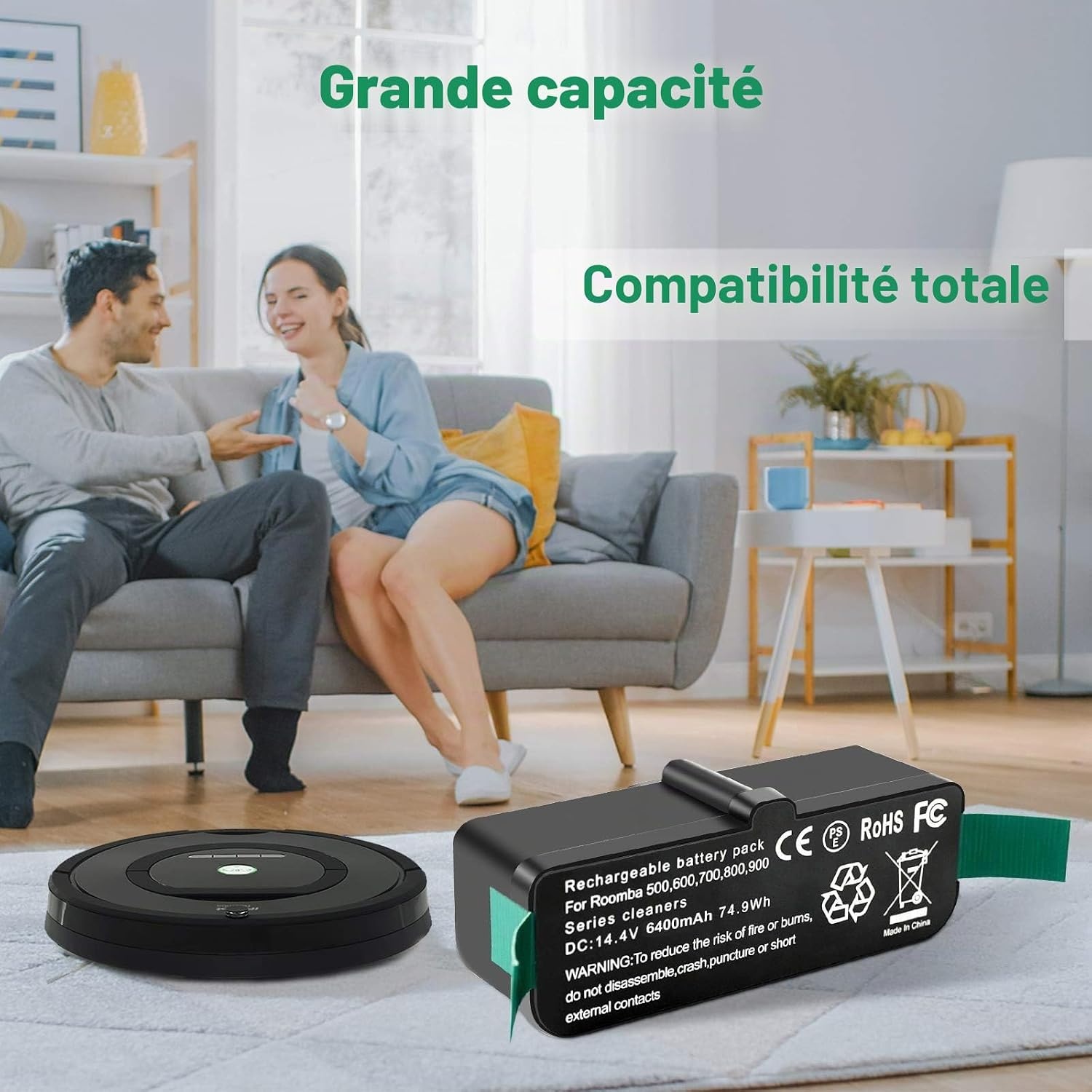 Batterie Li-ion 6400mAh pour Aspirateur Robot - 32% de remise