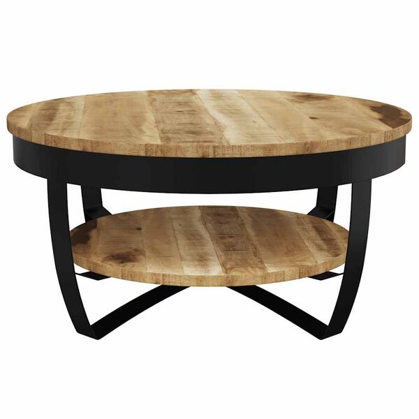Table basse ronde en manguier massif - 34% de remise
