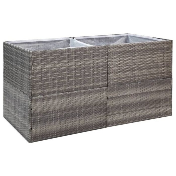 Jardinière en résine tressée 157x80x80 cm - Gris - 35% de remise