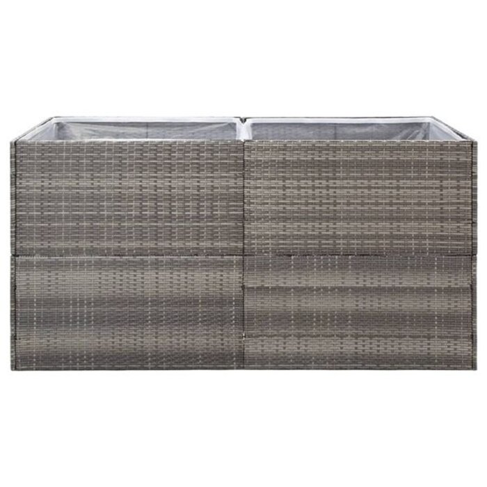 Jardinière en résine tressée 157x80x80 cm - Gris - 35% de remise