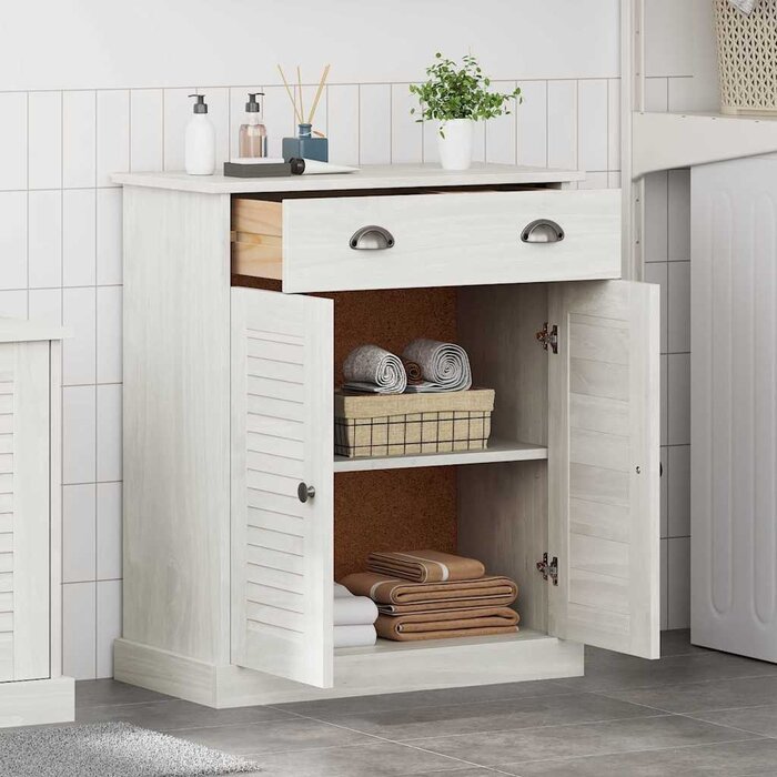 Meuble de salle de bain VIGO 68x34x80cm - Bois massif - 34% de remise