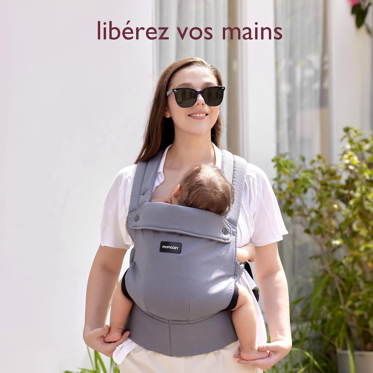 Porte-bébé ergonomique gris 3-20 kg - 33% de remise