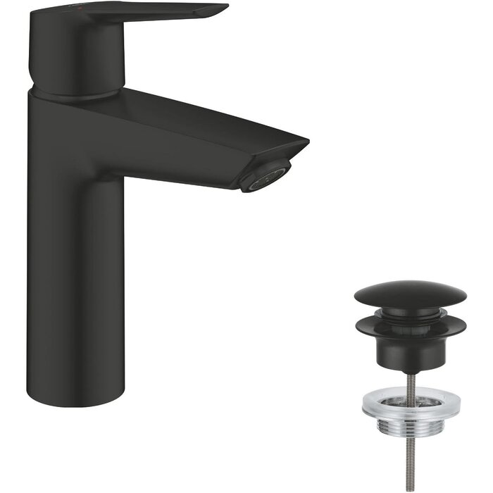 Mitigeur lavabo noir mat 19 cm, économiseur d'eau, -34% de remise