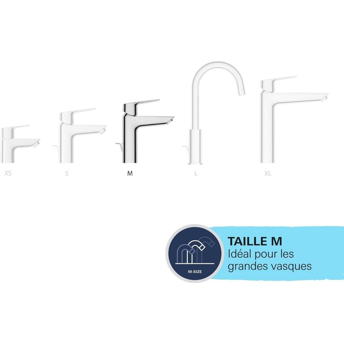 Mitigeur lavabo noir mat 19 cm, économiseur d'eau, -34% de remise