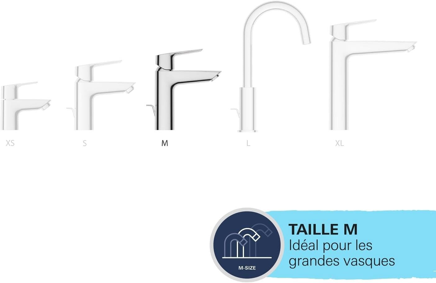 Mitigeur lavabo noir mat 19 cm, économiseur d'eau, -34% de remise