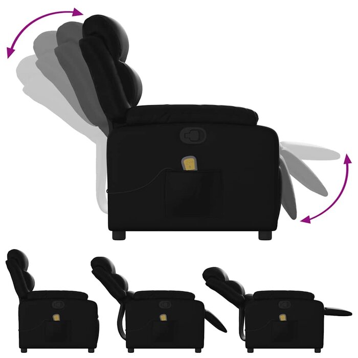 Fauteuil de massage inclinable noir - 35% de remise