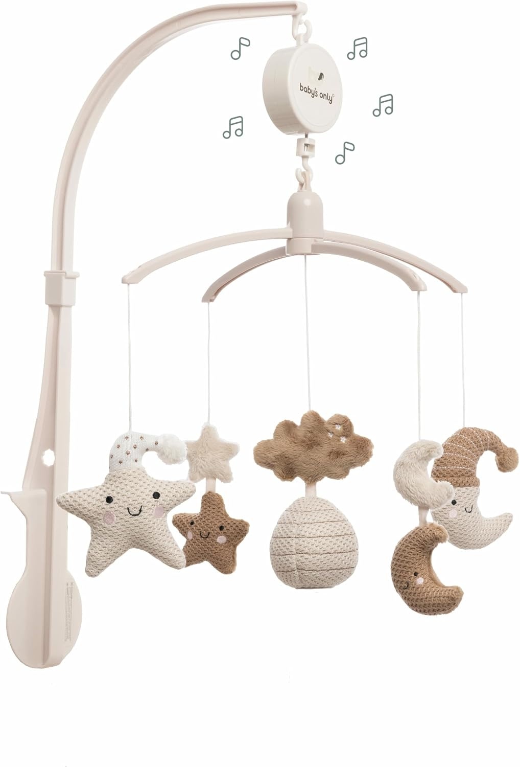 Mobile musical pour bébé avec figurines tricotées - 33% de remise