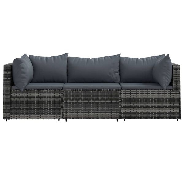 Salon de jardin 3 pièces en résine tressée gris - 35% de remise