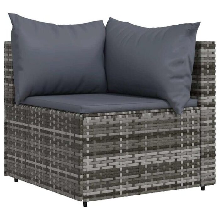 Salon de jardin 3 pièces en résine tressée gris - 35% de remise