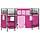 Lit mezzanine enfant Noir et Rose 90x190cm - 35% de remise