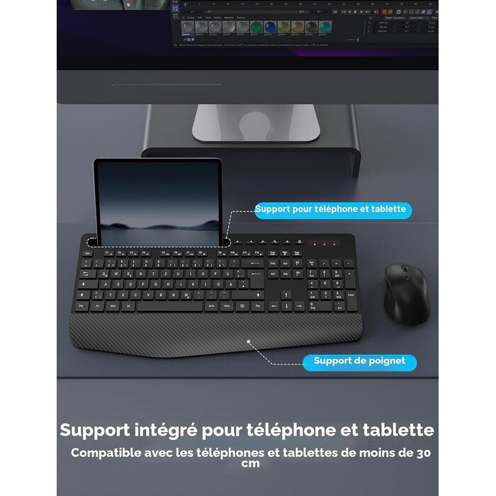 Ensemble clavier souris sans fil ergonomique - 31% de remise