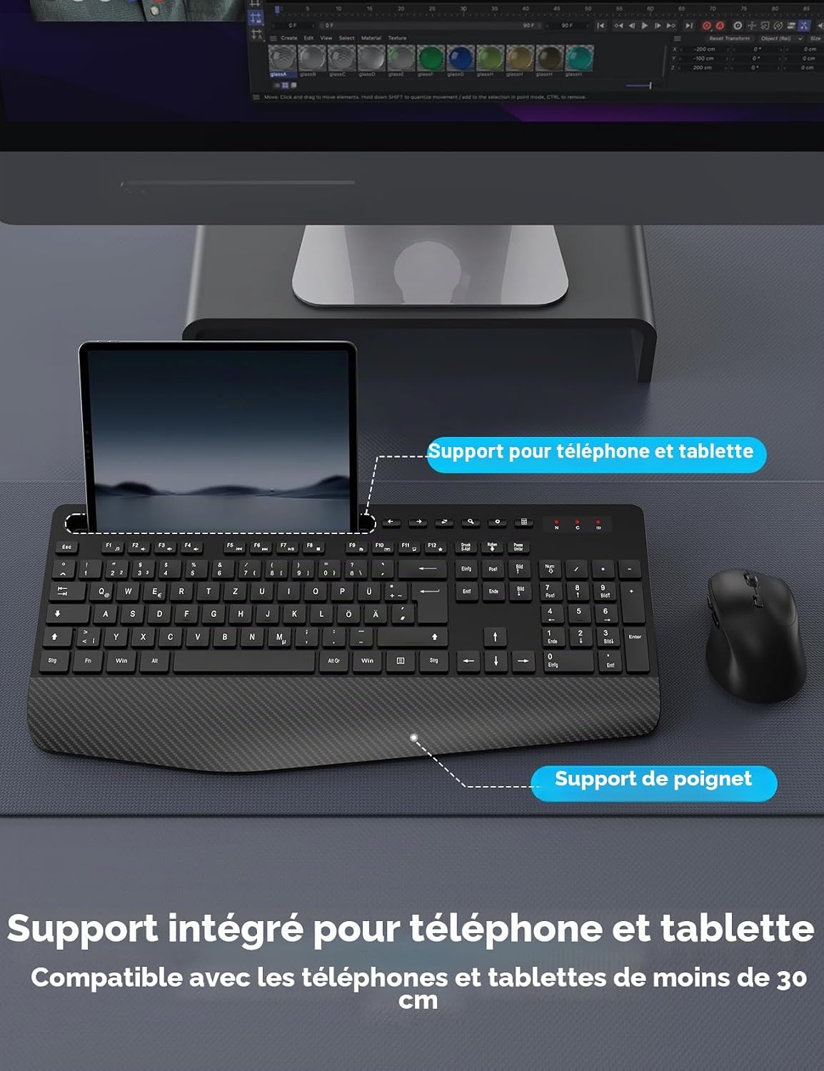 Ensemble clavier souris sans fil ergonomique - 31% de remise