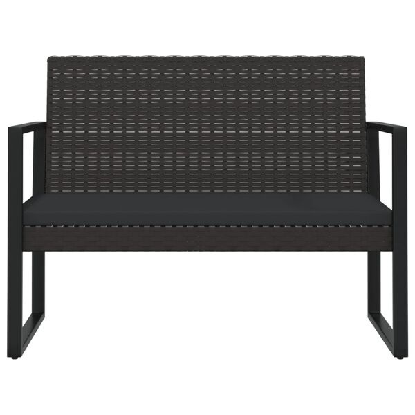 Banc de jardin en résine tressée noire 106 cm - 34% de remise