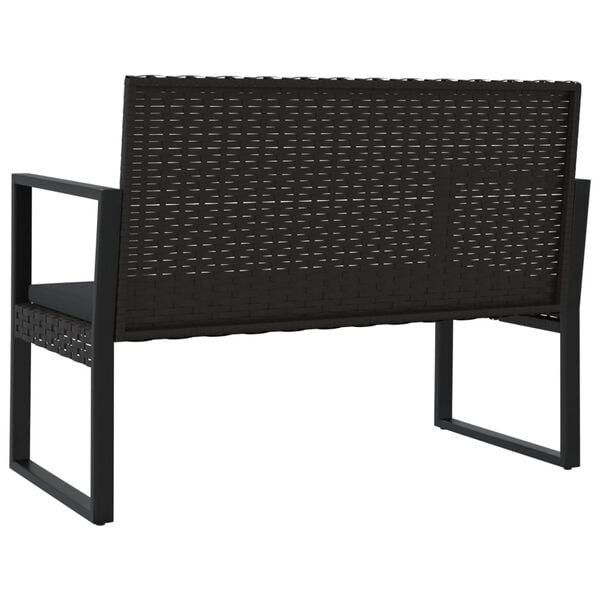 Banc de jardin en résine tressée noire 106 cm - 34% de remise