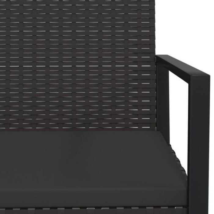 Banc de jardin en résine tressée noire 106 cm - 34% de remise