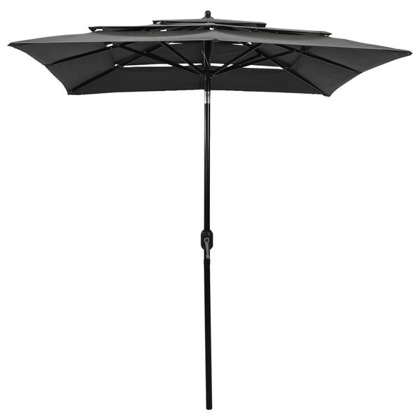 Parasol 3 niveaux anthracite 2x2 m - 34% de remise