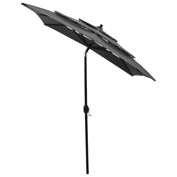 Parasol 3 niveaux anthracite 2x2 m - 34% de remise
