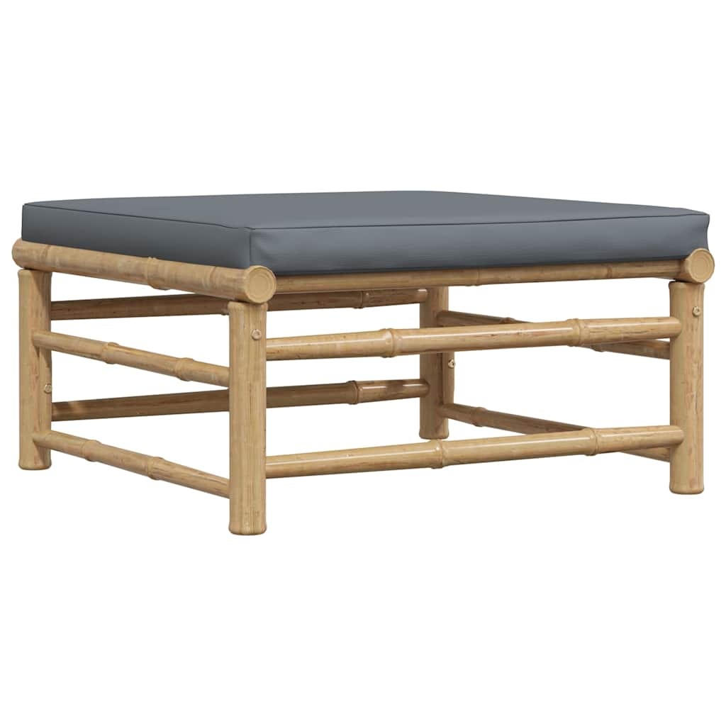 Salon de jardin 3 pièces en bambou - Gris foncé - 35% de remise