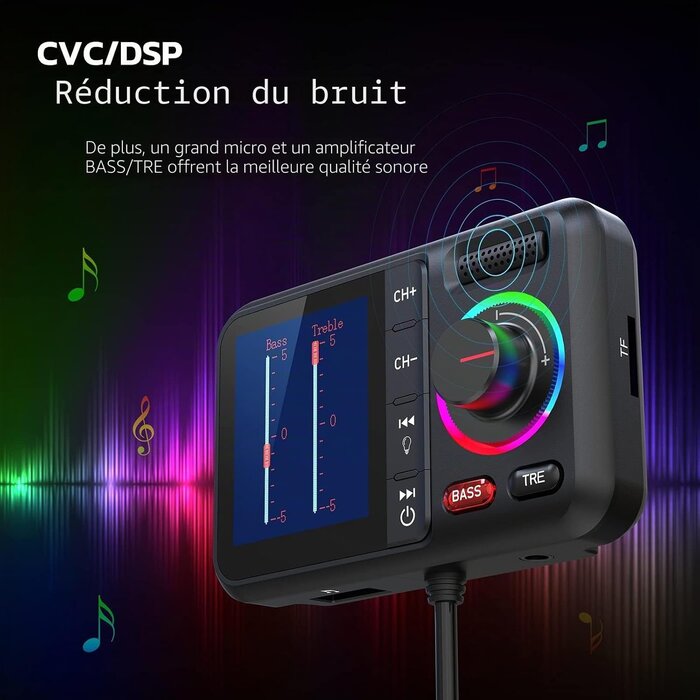 Transmetteur FM Bluetooth avec écran - 31% de remise